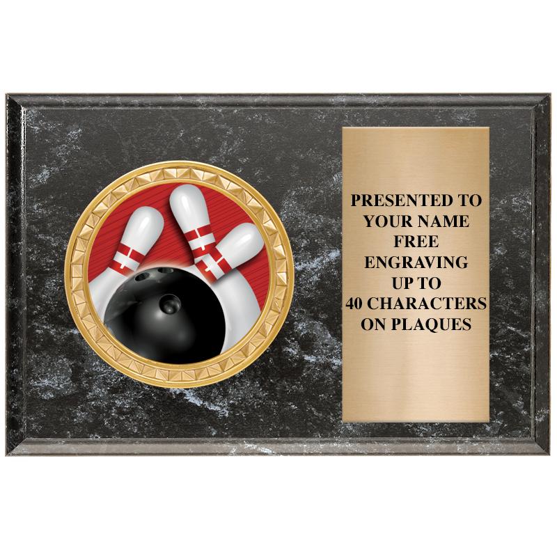 6" X 4" BLACK MBL INSERT PLQ