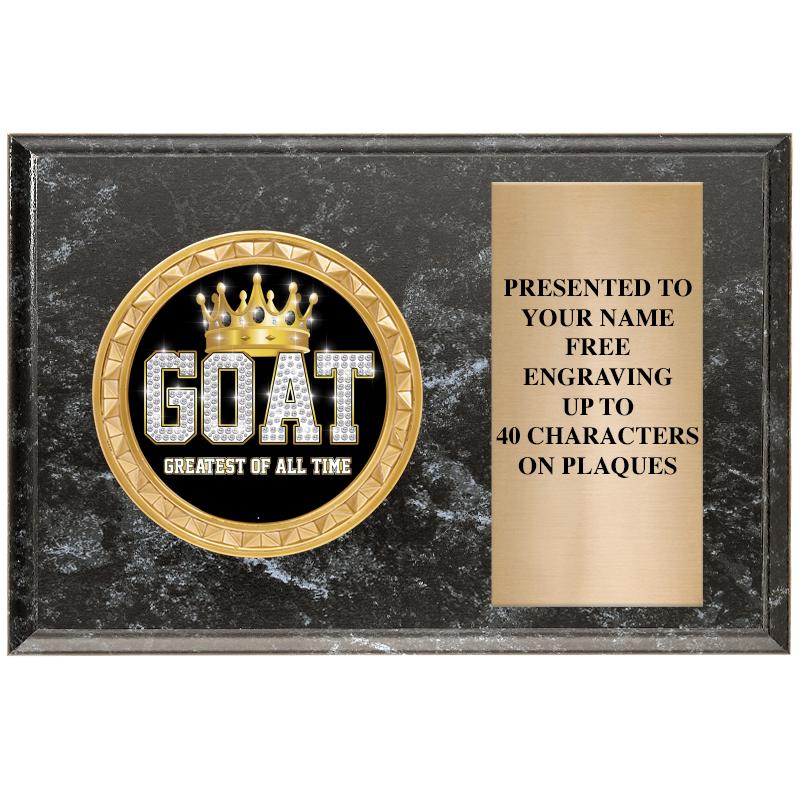 6" X 4" BLACK MBL INSERT PLQ