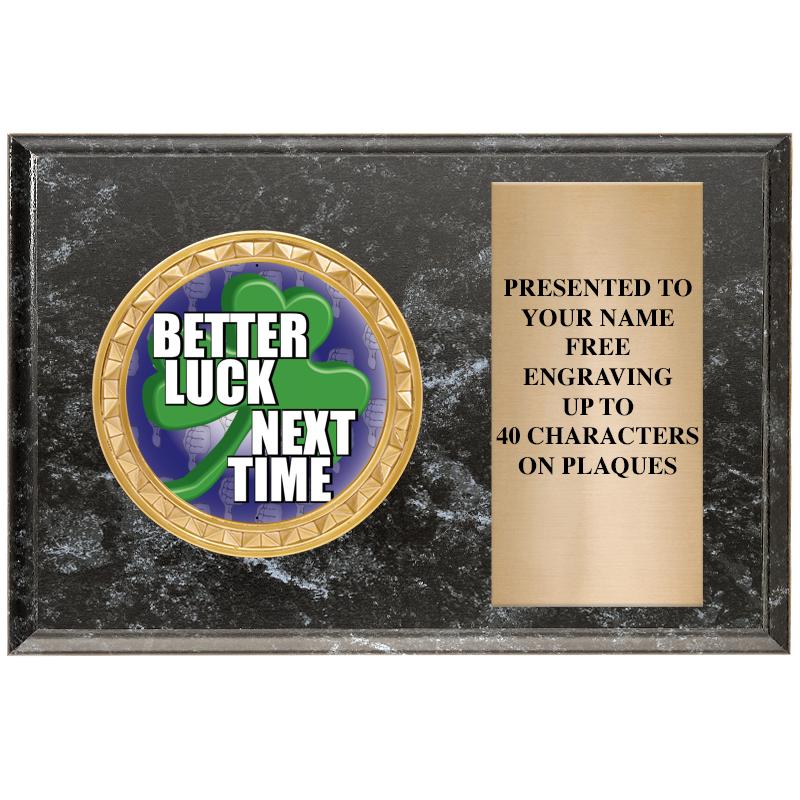 6" X 4" BLACK MBL INSERT PLQ