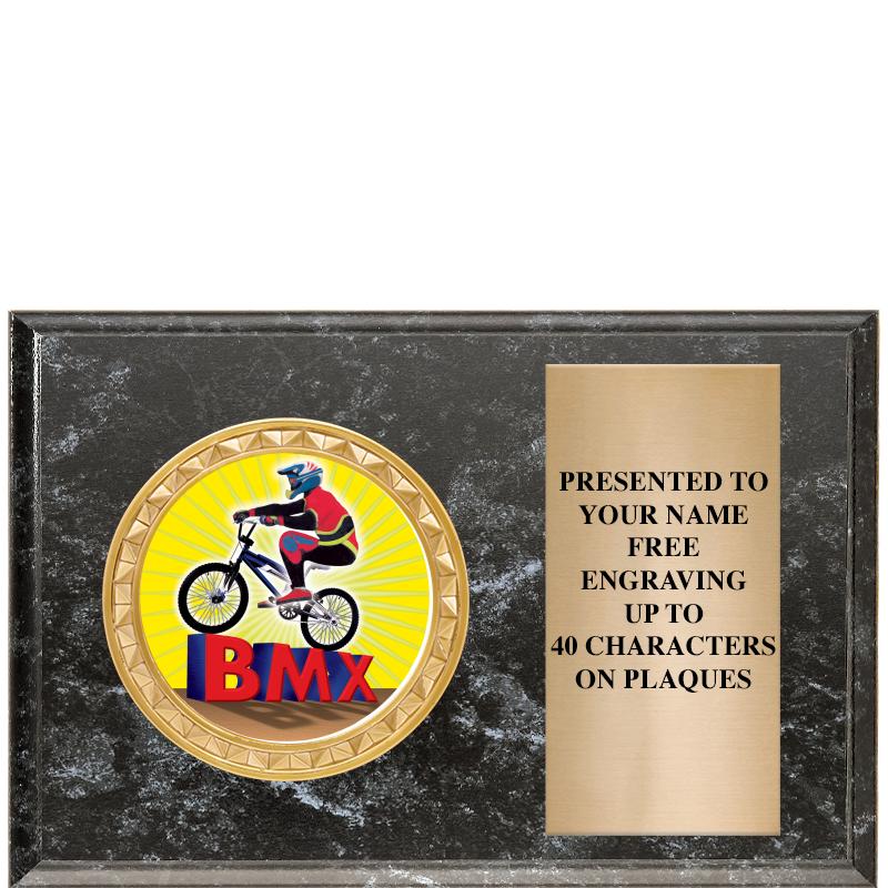 6" X 4" BLACK MBL INSERT PLQ