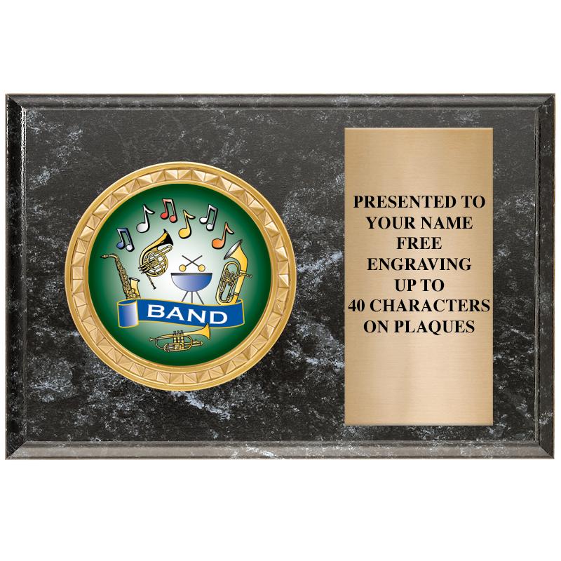 6" X 4" BLACK MBL INSERT PLQ