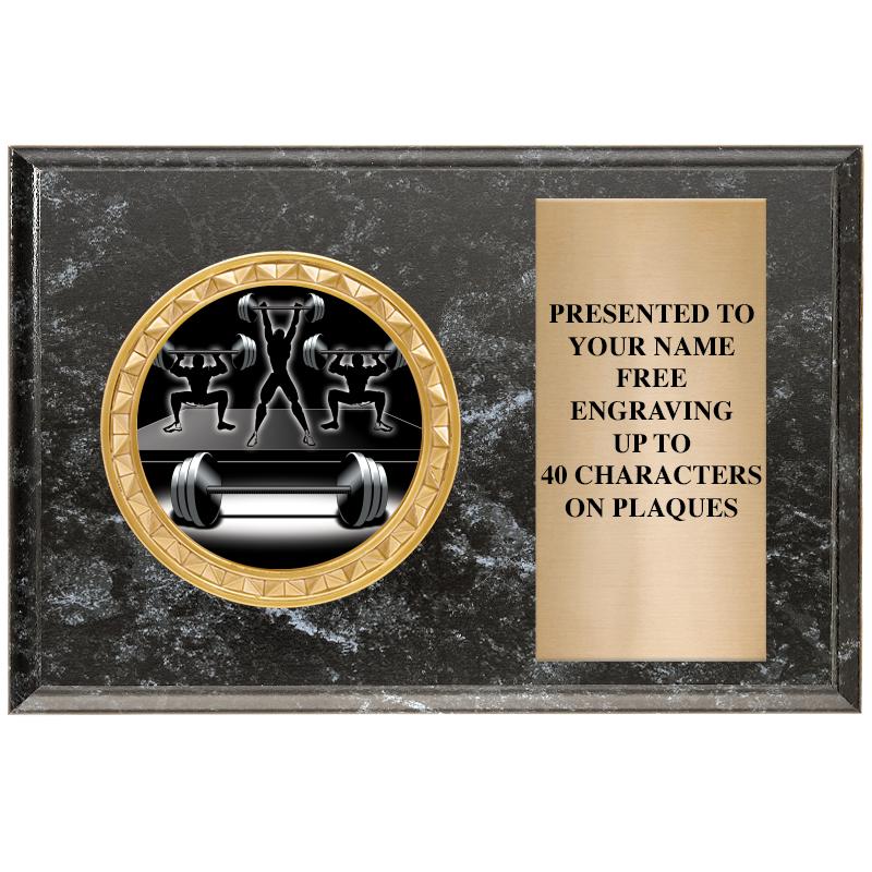 6" X 4" BLACK MBL INSERT PLQ