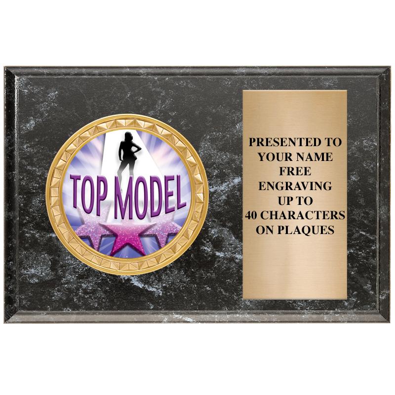 6" X 4" BLACK MBL INSERT PLQ