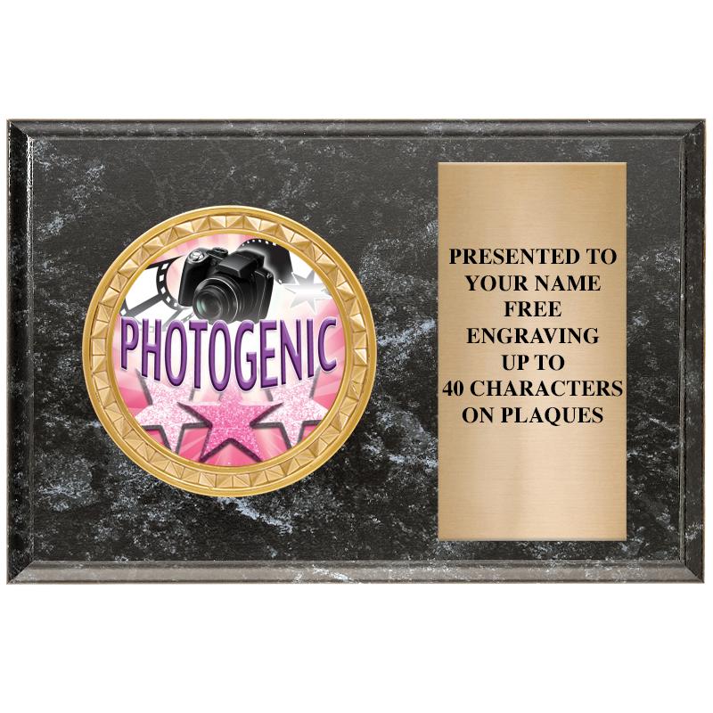 6" X 4" BLACK MBL INSERT PLQ