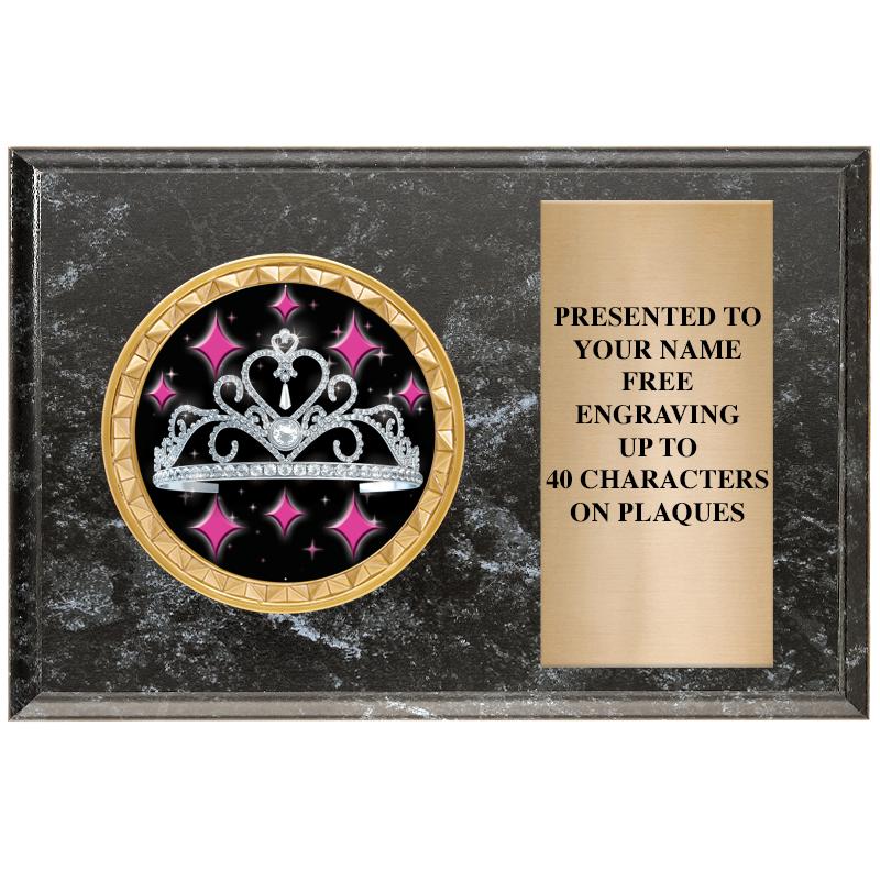 6" X 4" BLACK MBL INSERT PLQ