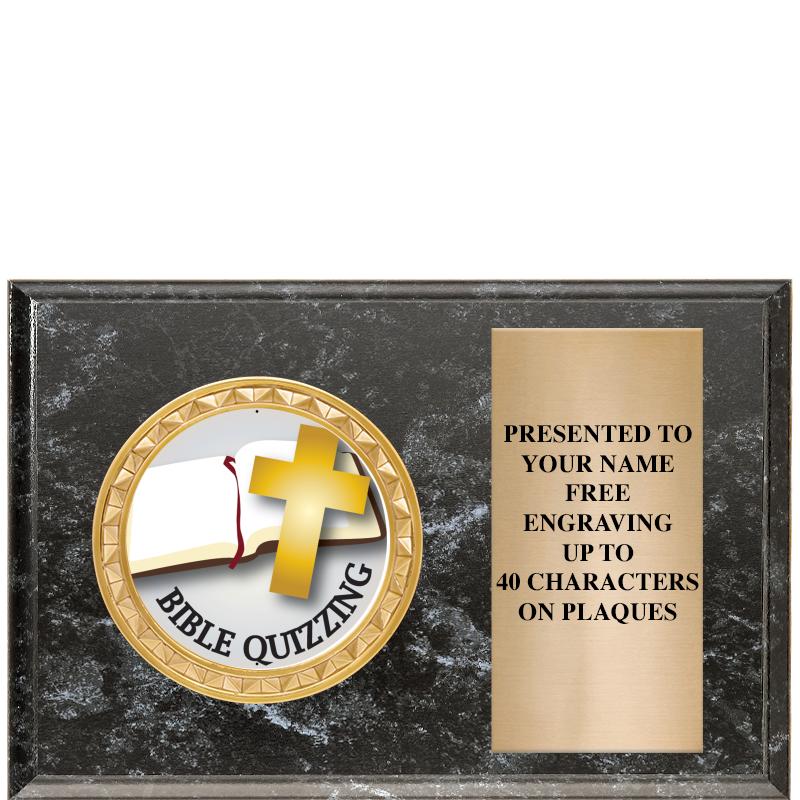 6" X 4" BLACK MBL INSERT PLQ