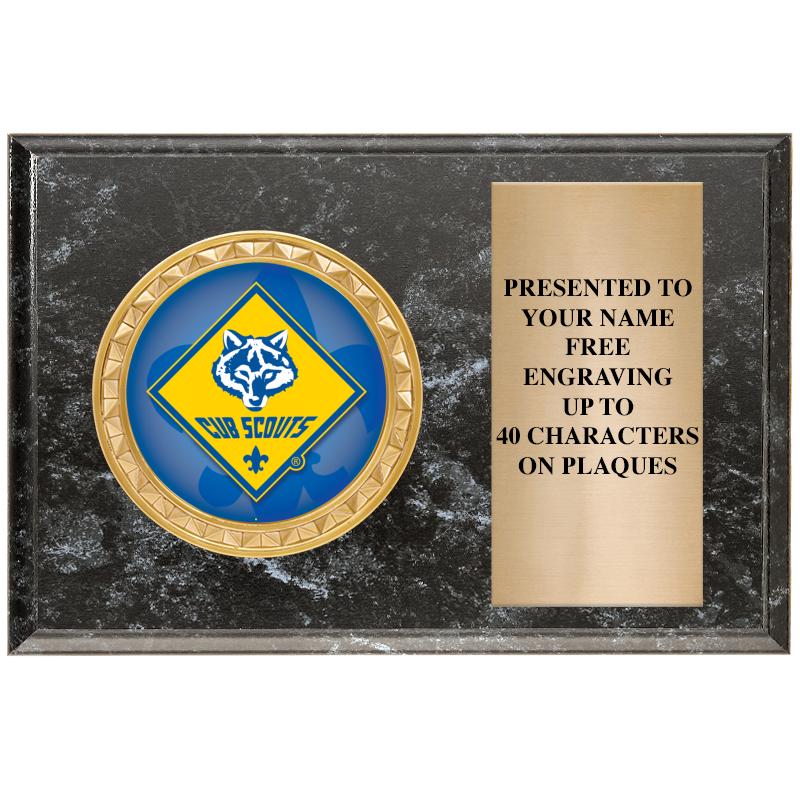 6" X 4" BLACK MBL INSERT PLQ