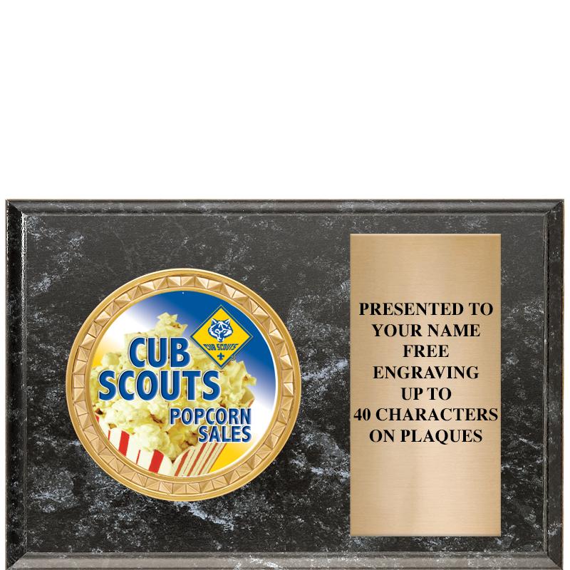 6" X 4" BLACK MBL INSERT PLQ