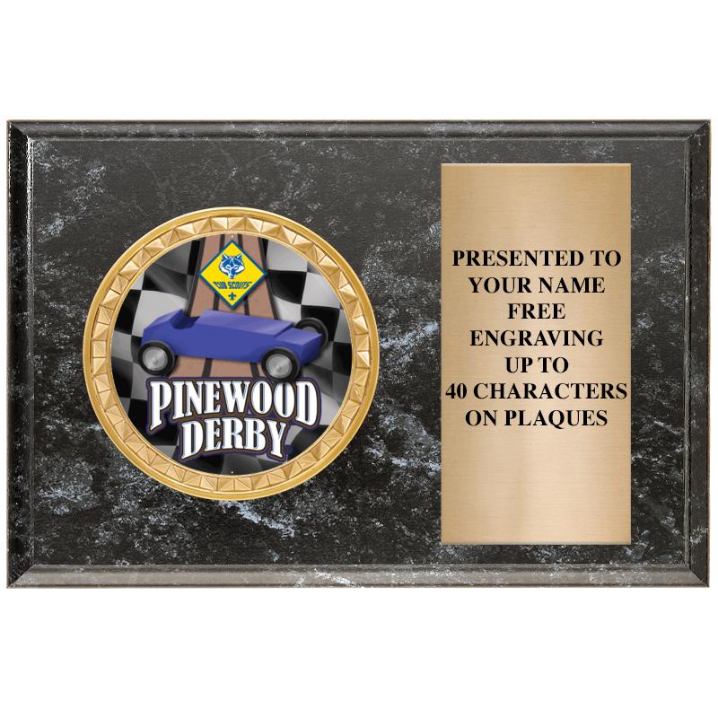 6" X 4" BLACK MBL INSERT PLQ