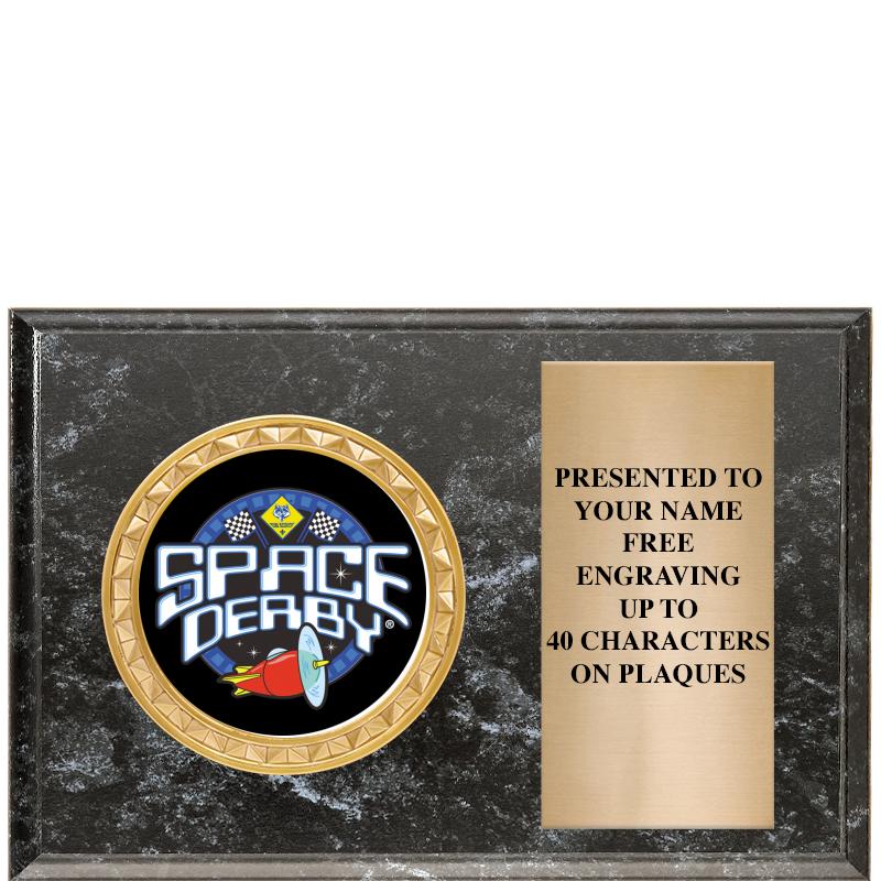 6" X 4" BLACK MBL INSERT PLQ