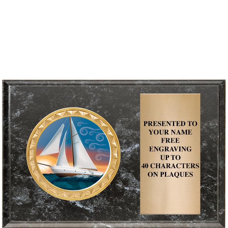 6" X 4" BLACK MBL INSERT PLQ