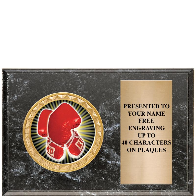 6" X 4" BLACK MBL INSERT PLQ