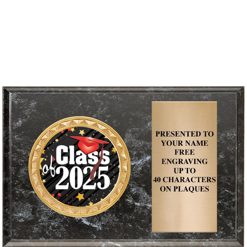 6" X 4" BLACK MBL INSERT PLQ