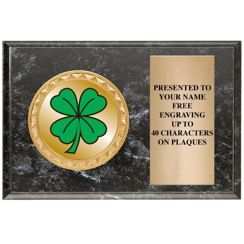 6" X 4" BLACK MBL INSERT PLQ