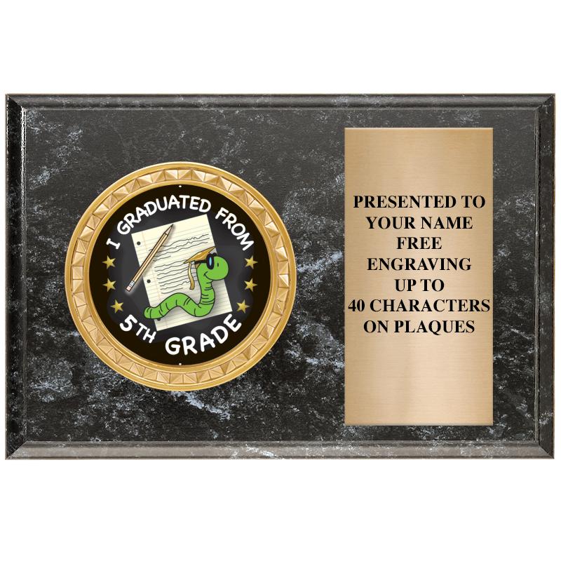 6" X 4" BLACK MBL INSERT PLQ