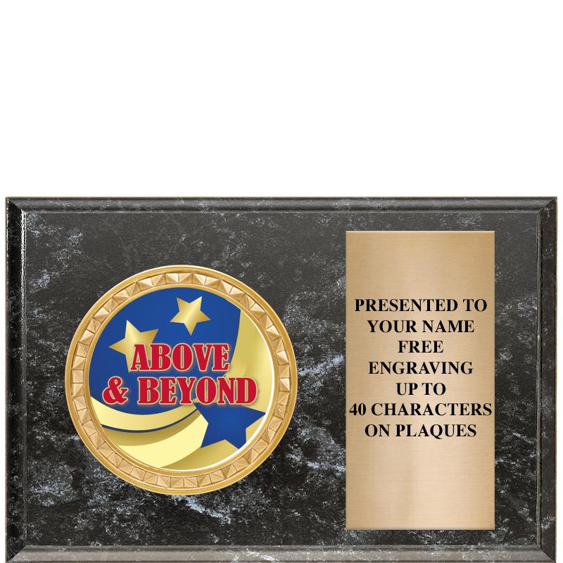 6" X 4" BLACK MBL INSERT PLQ