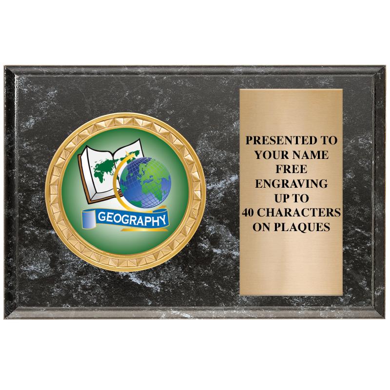 6" X 4" BLACK MBL INSERT PLQ
