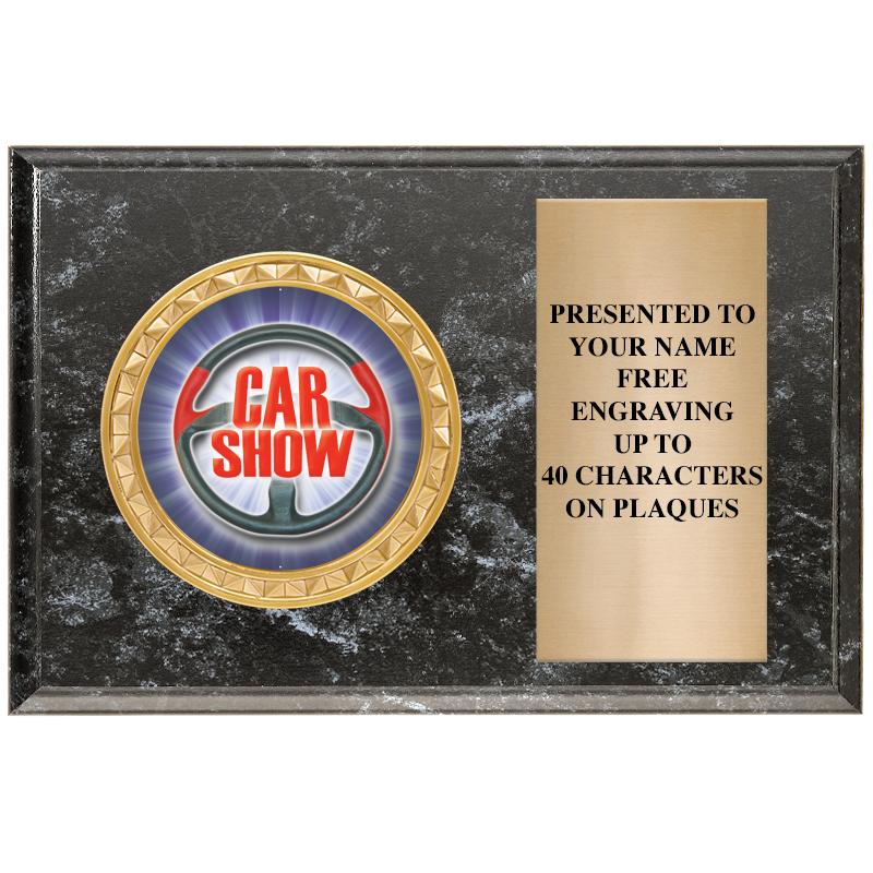 6" X 4" BLACK MBL INSERT PLQ