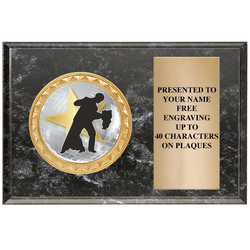 6" X 4" BLACK MBL INSERT PLQ