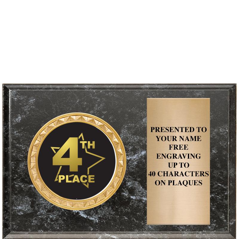 6" X 4" BLACK MBL INSERT PLQ