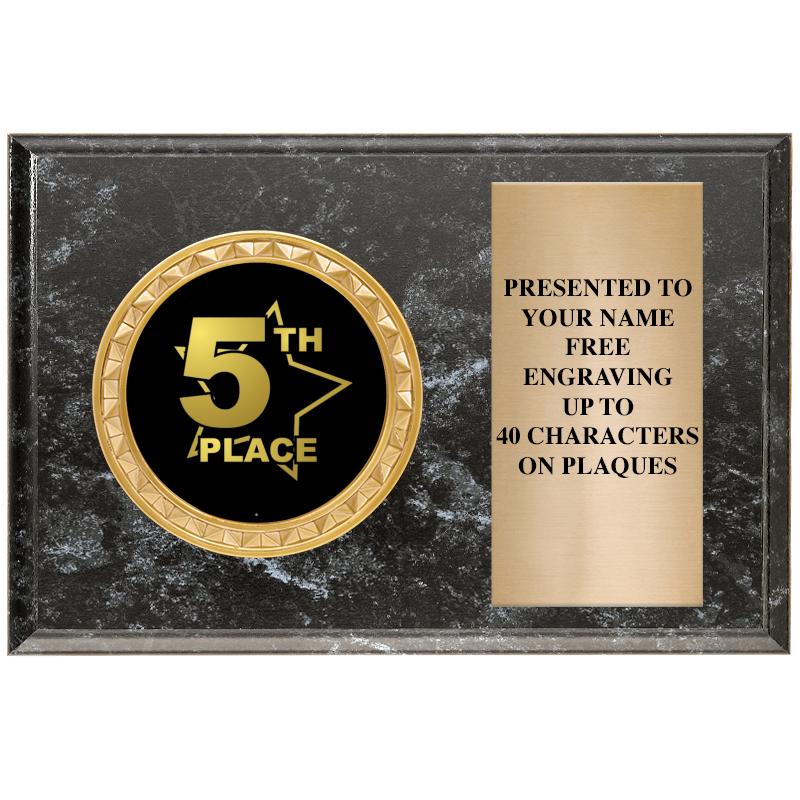 6" X 4" BLACK MBL INSERT PLQ