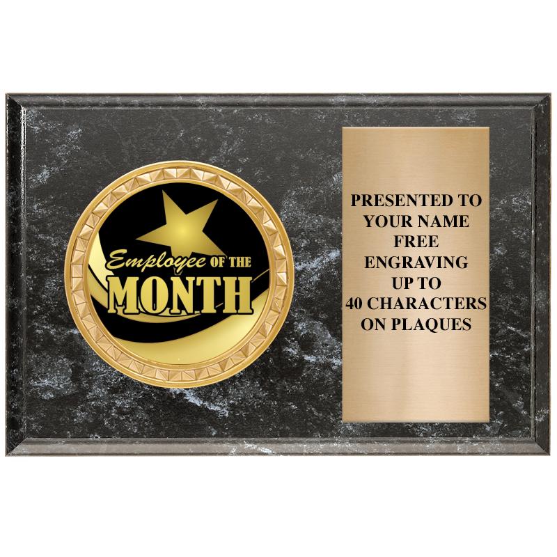 6" X 4" BLACK MBL INSERT PLQ