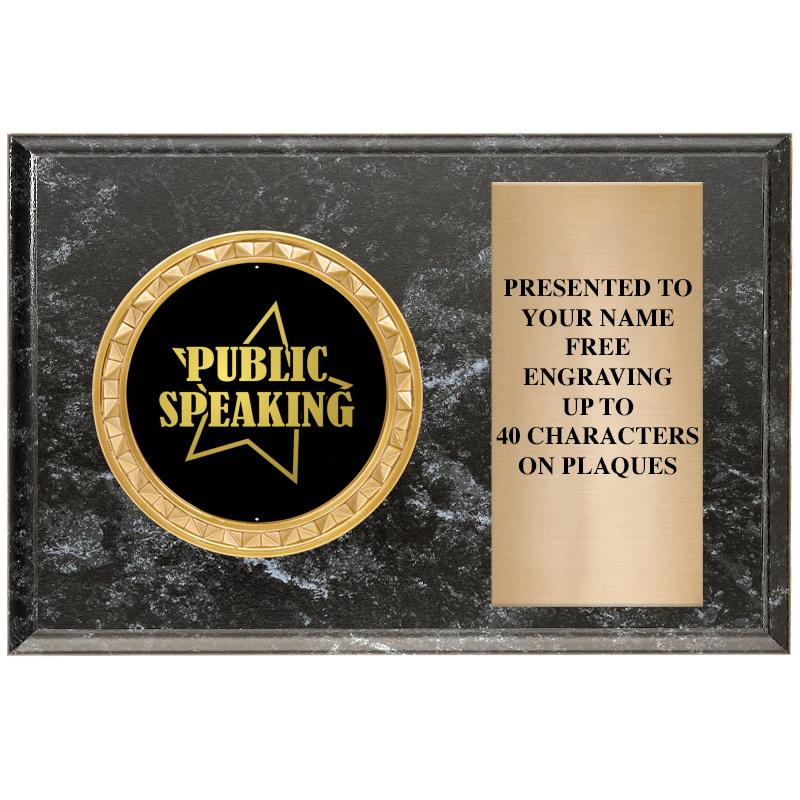 6" X 4" BLACK MBL INSERT PLQ