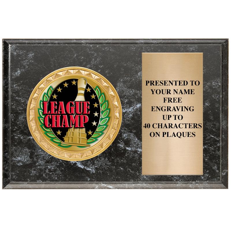6" X 4" BLACK MBL INSERT PLQ