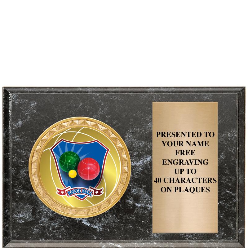 6" X 4" BLACK MBL INSERT PLQ