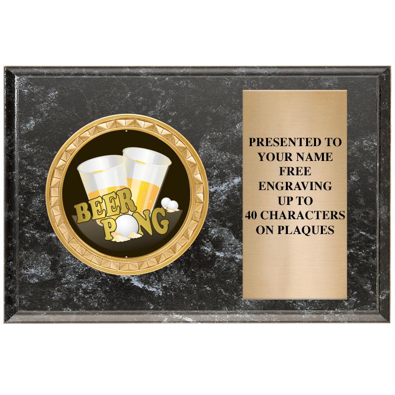 6" X 4" BLACK MBL INSERT PLQ