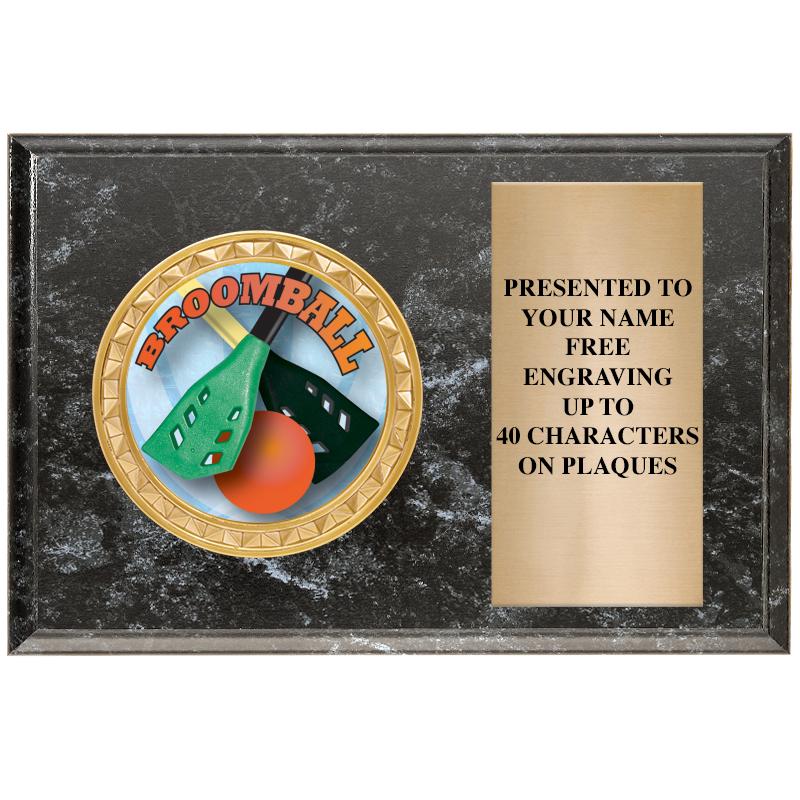 6" X 4" BLACK MBL INSERT PLQ