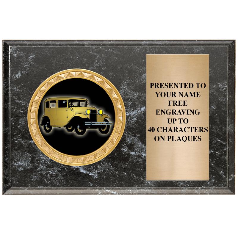6" X 4" BLACK MBL INSERT PLQ
