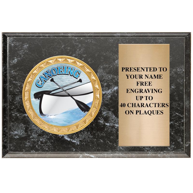 6" X 4" BLACK MBL INSERT PLQ