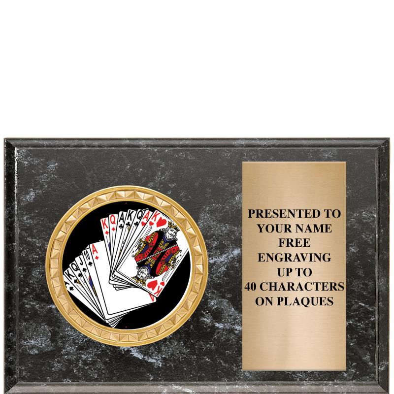 6" X 4" BLACK MBL INSERT PLQ