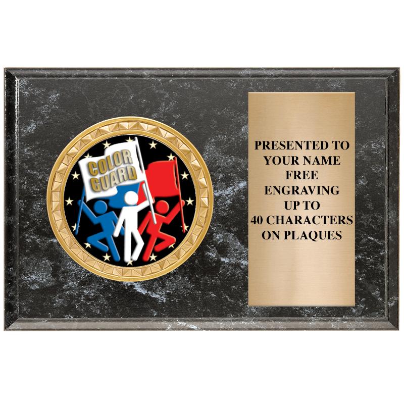 6" X 4" BLACK MBL INSERT PLQ