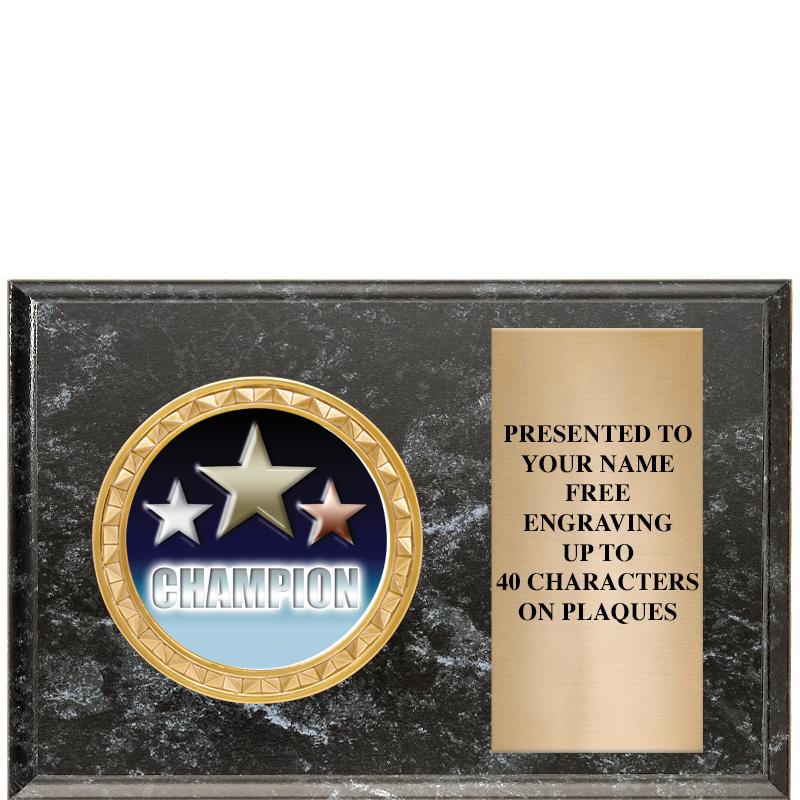 6" X 4" BLACK MBL INSERT PLQ