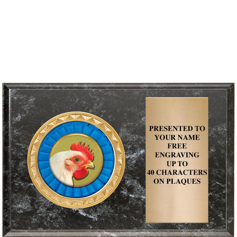 6" X 4" BLACK MBL INSERT PLQ