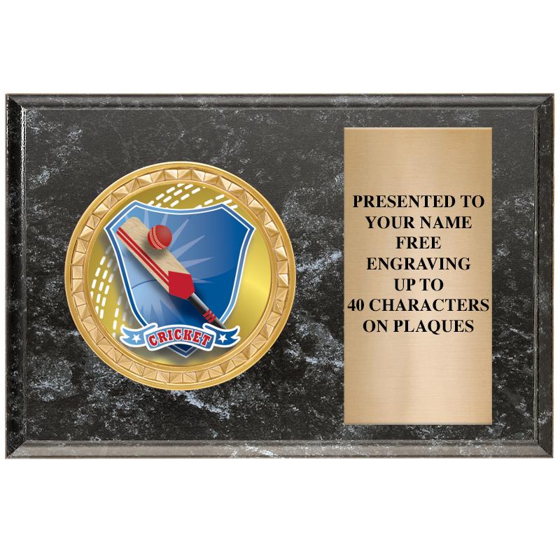 6" X 4" BLACK MBL INSERT PLQ