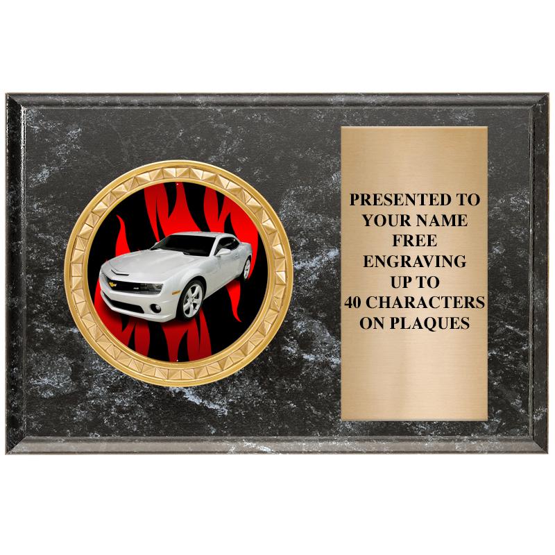 6" X 4" BLACK MBL INSERT PLQ