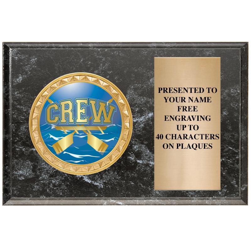 6" X 4" BLACK MBL INSERT PLQ