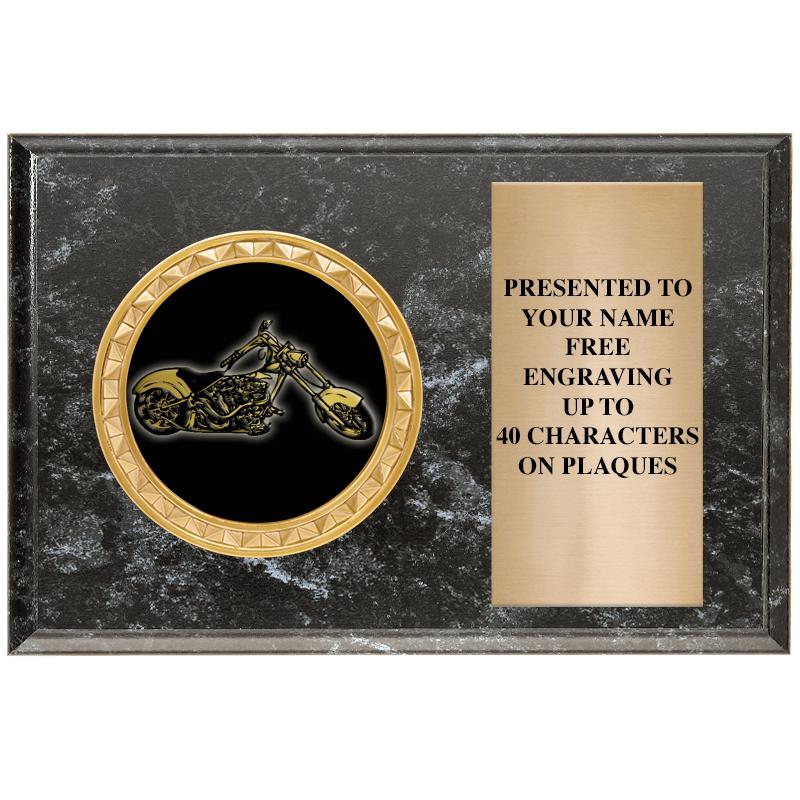 6" X 4" BLACK MBL INSERT PLQ