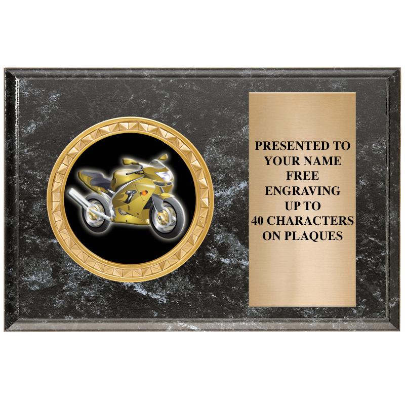 6" X 4" BLACK MBL INSERT PLQ