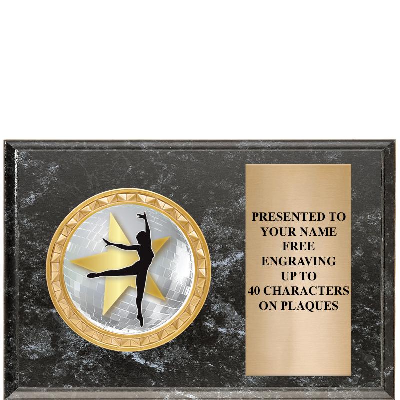 6" X 4" BLACK MBL INSERT PLQ