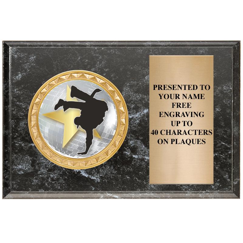 6" X 4" BLACK MBL INSERT PLQ