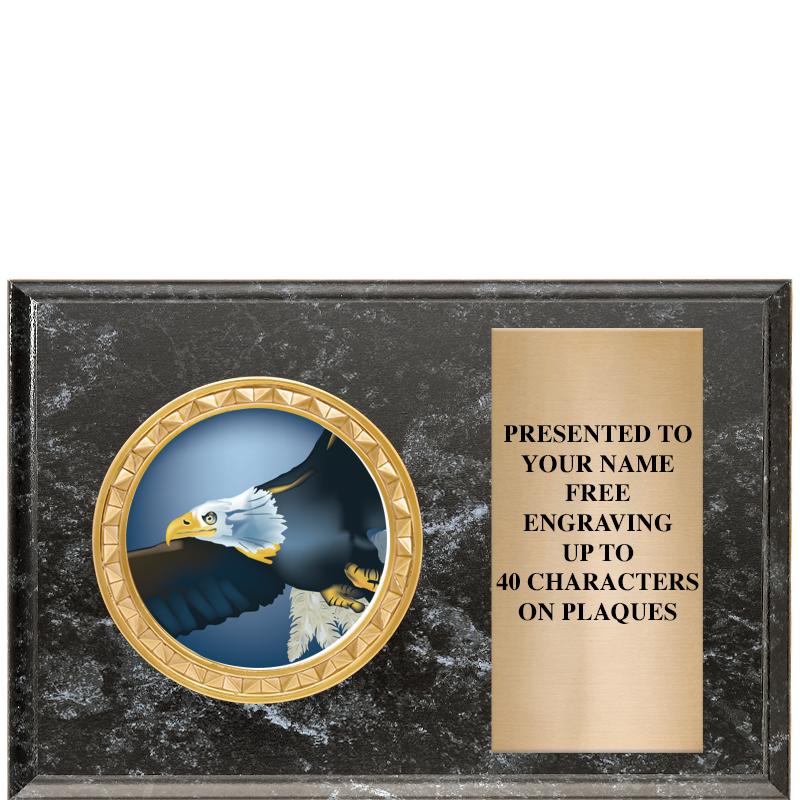 6" X 4" BLACK MBL INSERT PLQ