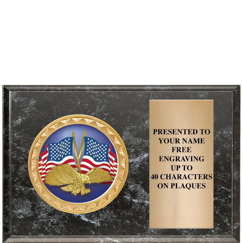 6" X 4" BLACK MBL INSERT PLQ