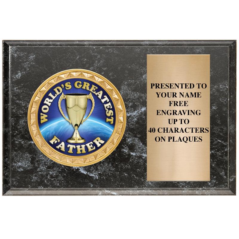 6" X 4" BLACK MBL INSERT PLQ
