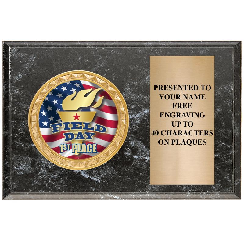 6" X 4" BLACK MBL INSERT PLQ