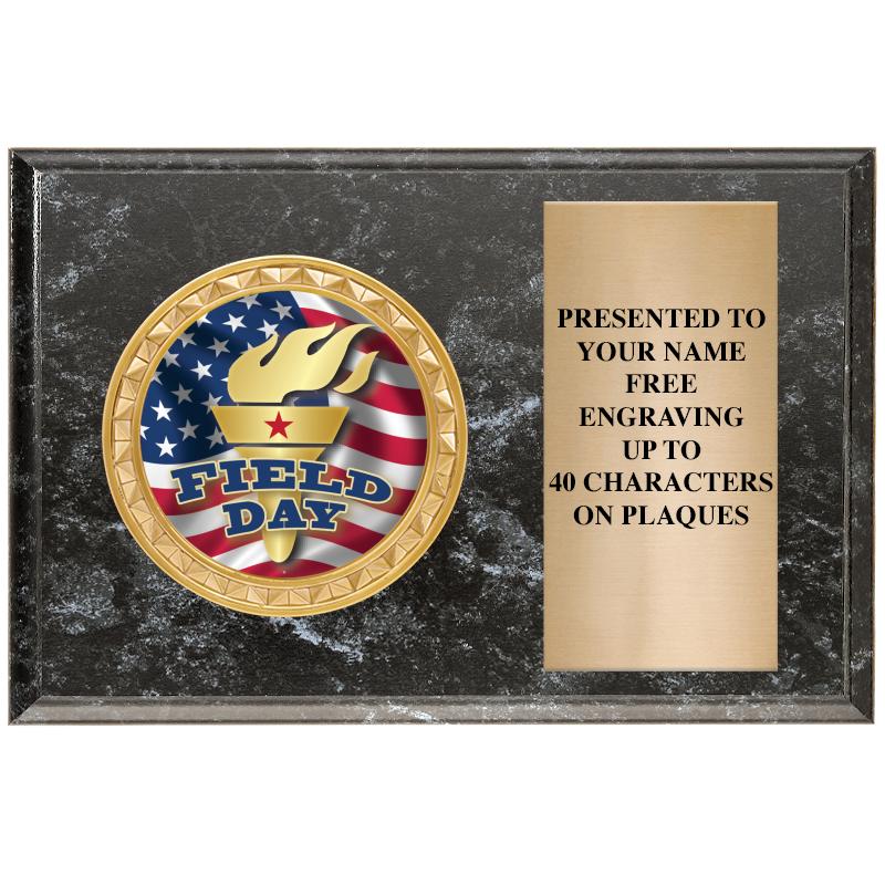 6" X 4" BLACK MBL INSERT PLQ