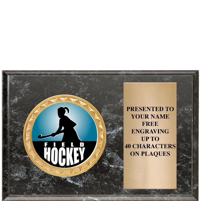 6" X 4" BLACK MBL INSERT PLQ